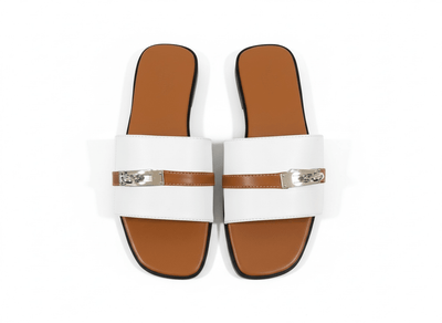 HERMÈS Inspired Oran Lock Sandals 🤍🤎 | Classic Contrast Edition - MASTERPIECE