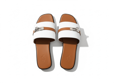HERMÈS Inspired Oran Lock Sandals 🤍🤎 | Classic Contrast Edition - MASTERPIECE