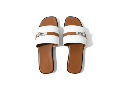HERMÈS Inspired Oran Lock Sandals 🤍🤎 | Classic Contrast Edition - MASTERPIECE