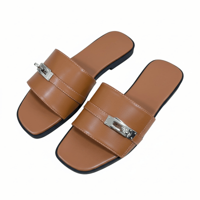 HERMÈS Inspired Oran Lock Sandals 🤎🔐 | Luxe Minimal Edition - MASTERPIECE