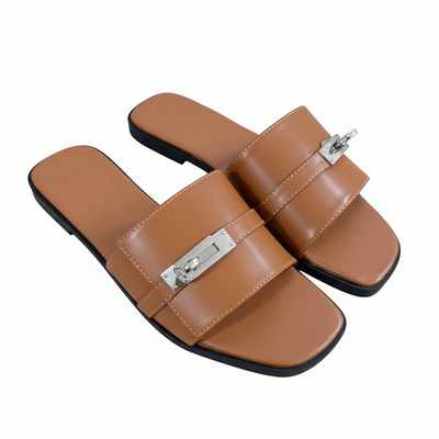 HERMÈS Inspired Oran Lock Sandals 🤎🔐 | Luxe Minimal Edition - MASTERPIECE