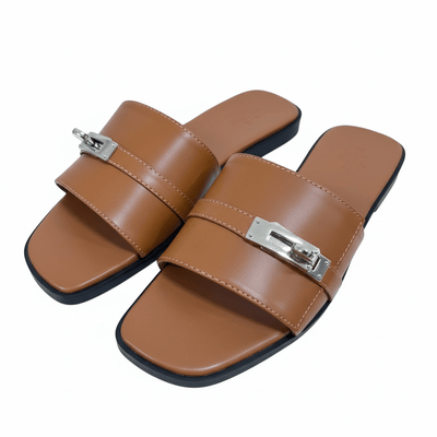 HERMÈS Inspired Oran Lock Sandals 🤎🔐 | Luxe Minimal Edition - MASTERPIECE