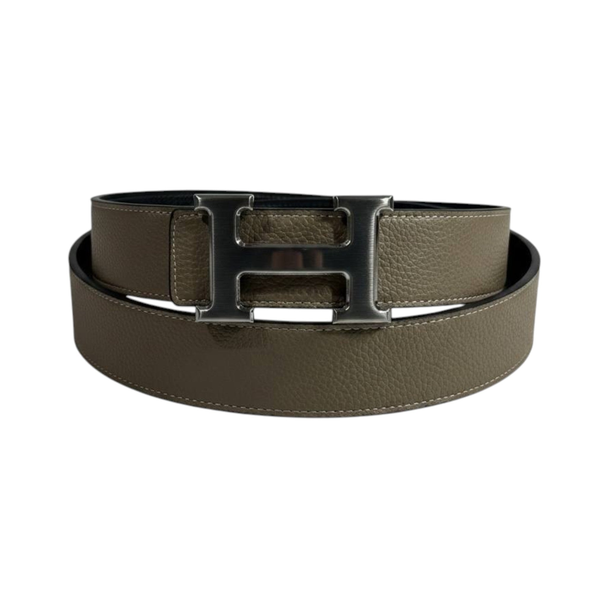 Hermès Inspired Taupe H Buckle Belt 110CM 🤎✨ Premium Double Face Luxury Belt - MASTERPIECE