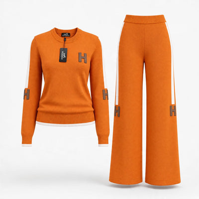 Hermès Knit Tracksuit – Orange Two‑Piece - MASTERPIECE