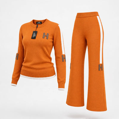 Hermès Knit Tracksuit – Orange Two‑Piece - MASTERPIECE