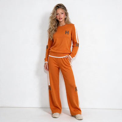 Hermès Knit Tracksuit – Orange Two‑Piece - MASTERPIECE