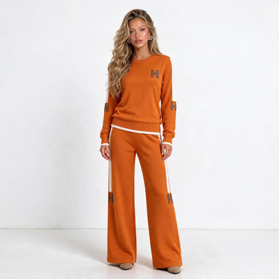 Hermès Knit Tracksuit – Orange Two‑Piece - MASTERPIECE