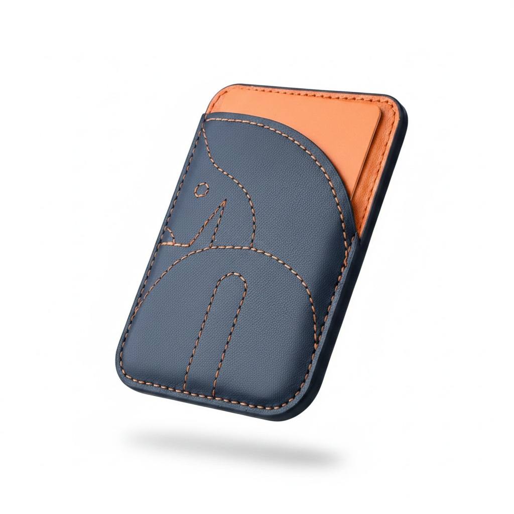 Hermès Leather Magnetic Phone Card Holder – Blue Luxury Stick - On Wallet Case 🔵📱✨ - MASTERPIECE