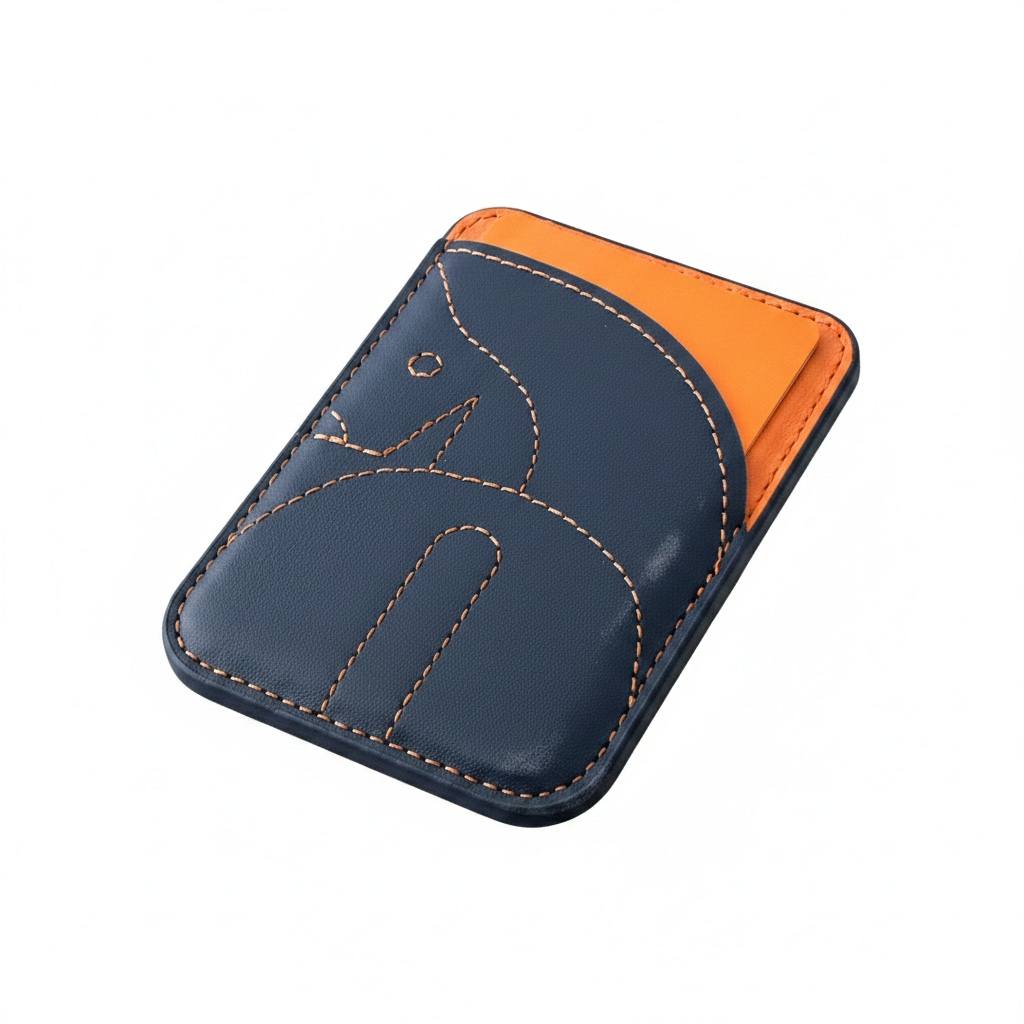 Hermès Leather Magnetic Phone Card Holder – Blue Luxury Stick - On Wallet Case 🔵📱✨ - MASTERPIECE