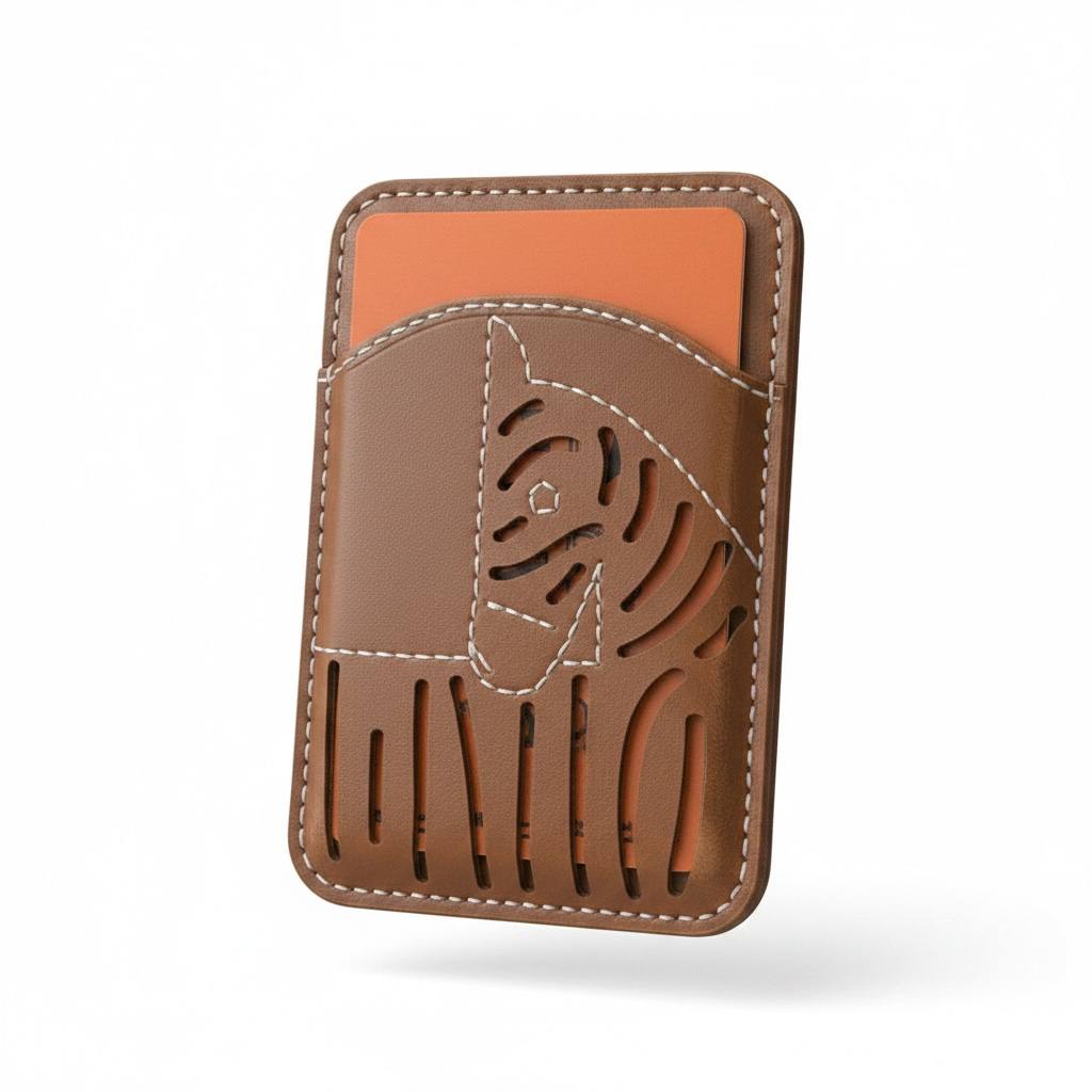 Hermès Leather Magnetic Phone Card Holder – Elegant Stick - On Wallet Case 🤎📱✨ - MASTERPIECE