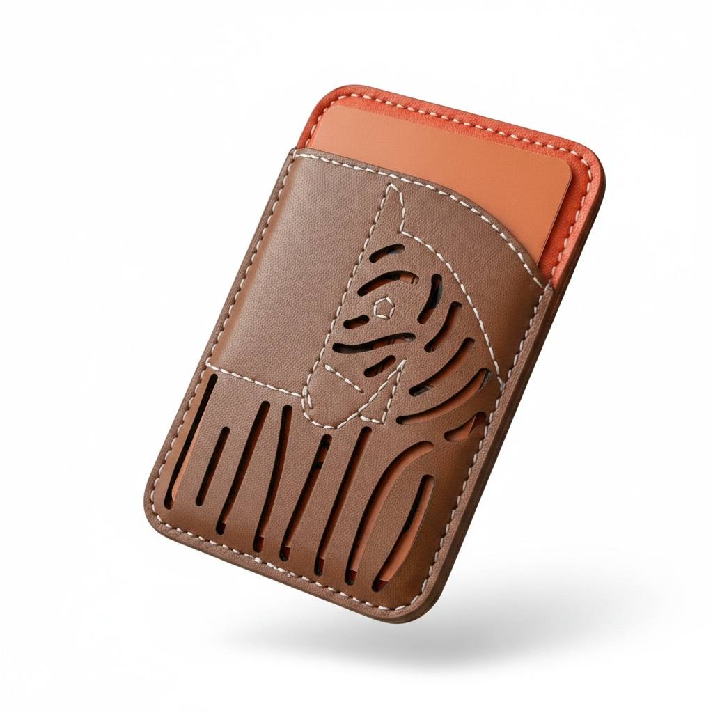 Hermès Leather Magnetic Phone Card Holder – Elegant Stick - On Wallet Case 🤎📱✨ - MASTERPIECE