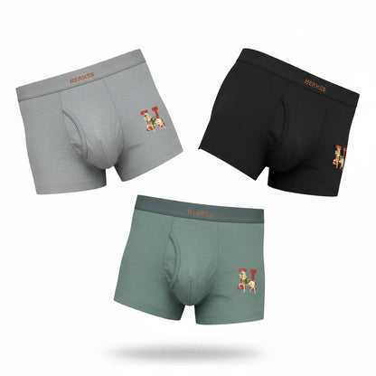 Hermès Luxury Boxer Briefs 3 - Pack – Premium Comfort Collection 🩲✨ - MASTERPIECE