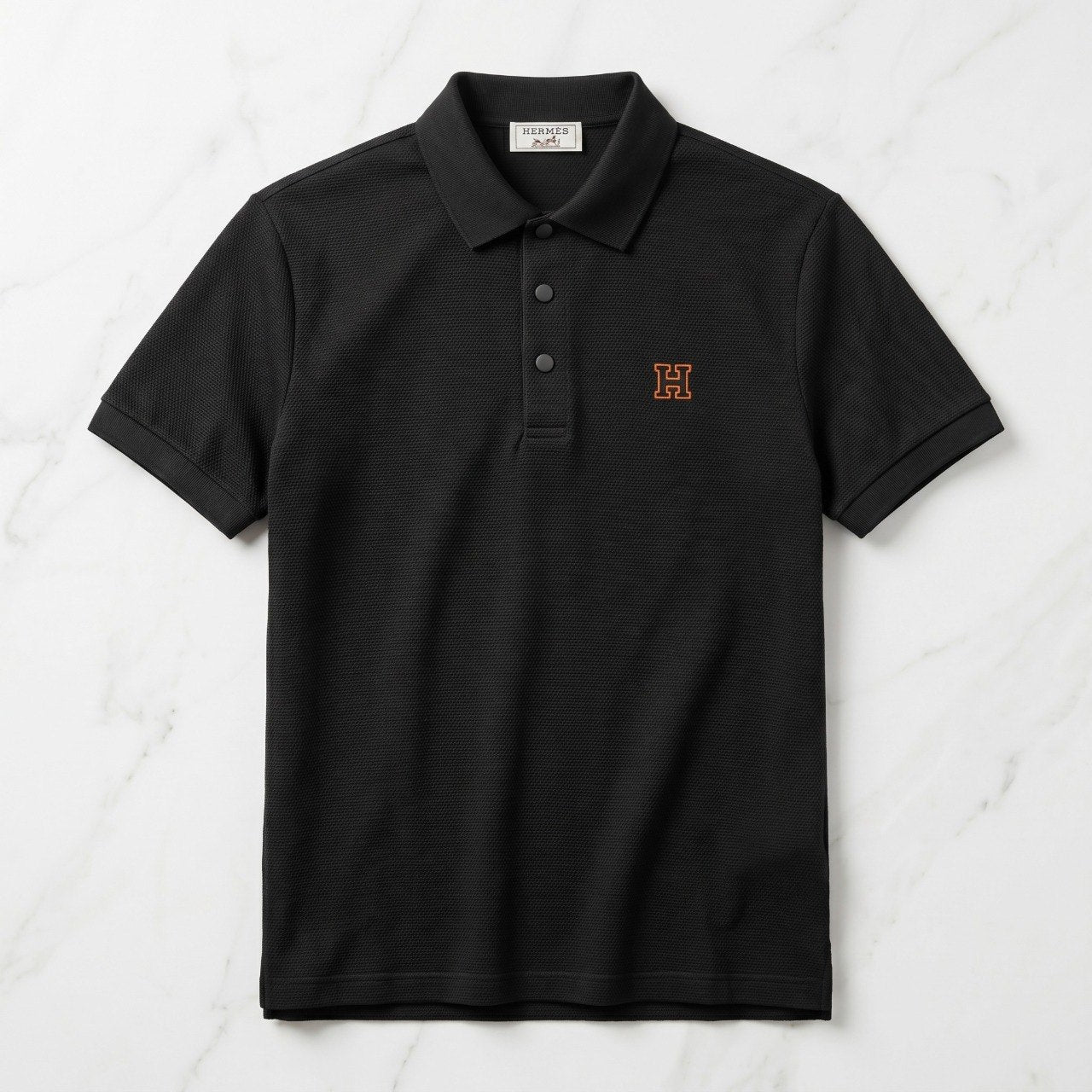 🖤 Hermès Noir Signature Polo – Luxury Essentials Collection - MASTERPIECE