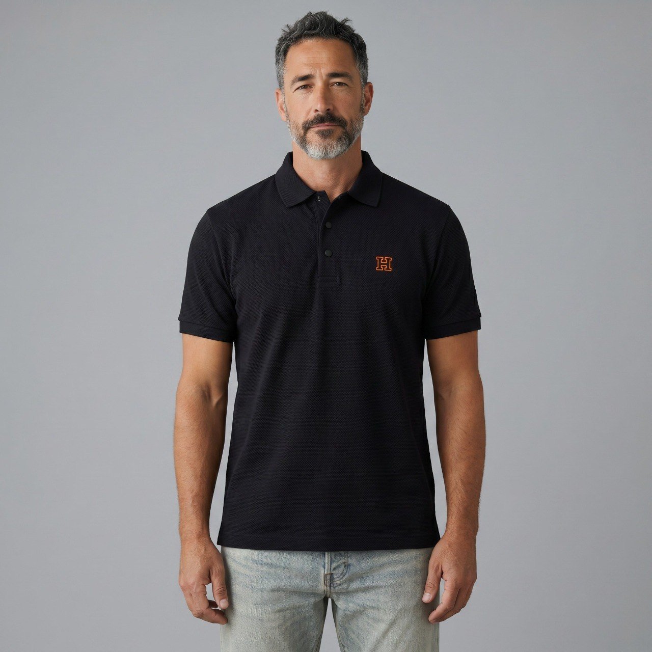 🖤 Hermès Noir Signature Polo – Luxury Essentials Collection - MASTERPIECE