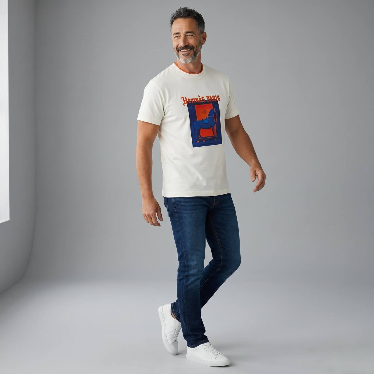 Hermès Paris Equestrian Graphic T-Shirt 🐎🧡 - MASTERPIECE