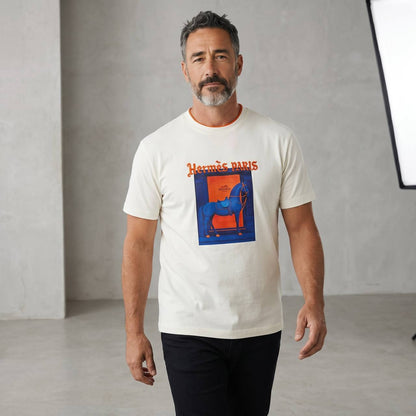 Hermès Paris Equestrian Graphic T-Shirt 🐎🧡 - MASTERPIECE
