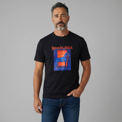 Hermès Paris Midnight Equestrian Graphic T-Shirt 🐎🌌 - MASTERPIECE