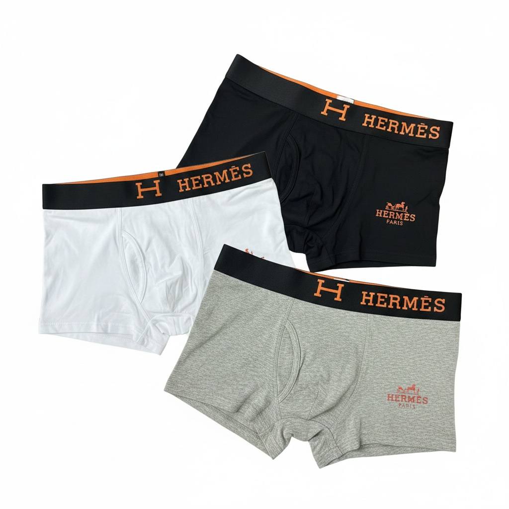 Hermès Premium Boxer Briefs 3 - Pack – Signature Comfort Edition 🩲✨ - MASTERPIECE