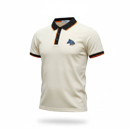 Hermes Premium Contrast Polo Shirt 🧡🤍 | Luxury Minimal Design Slim Fit Tee - MASTERPIECE