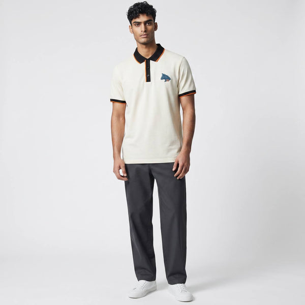 Hermes Premium Contrast Polo Shirt 🧡🤍 | Luxury Minimal Design Slim Fit Tee