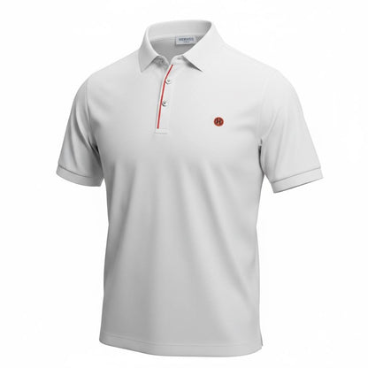 Hermès Premium White Polo Shirt – Elegant Luxury Slim Fit Tee 👕🤍 - MASTERPIECE
