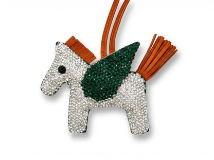 🦄 HERMÈS Rodeo Pegasus Crystal Charm – Emerald Wing Edition ✨💚 - MASTERPIECE