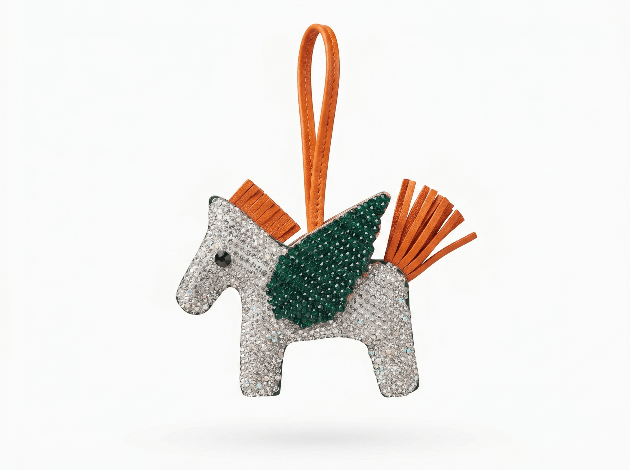 🦄 HERMÈS Rodeo Pegasus Crystal Charm – Emerald Wing Edition ✨💚 - MASTERPIECE