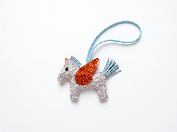 🦄 HERMÈS Rodeo Pegasus Crystal Charm – Sunset Wing Edition 🧡✨