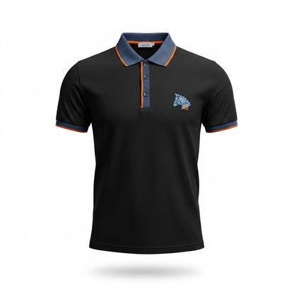 🖤 Hermes Style Black Polo Shirt – Contrast Trim Luxury Polo 👕✨ - MASTERPIECE