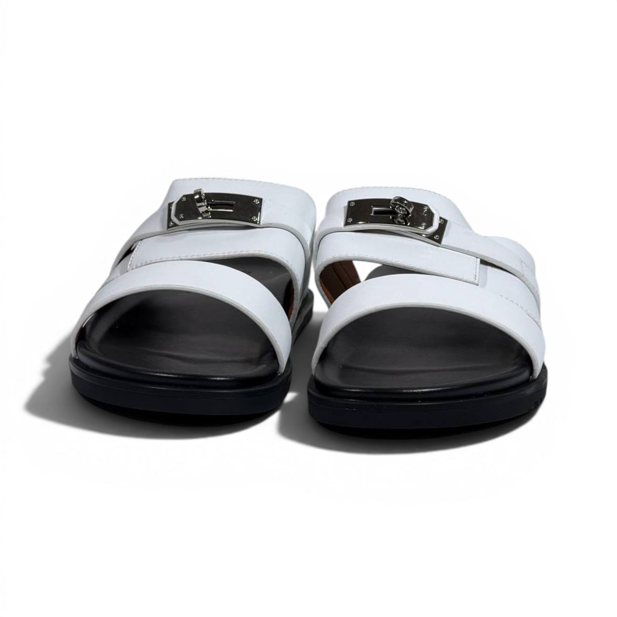 Hermès White Luxury Slide Sandals – Premium Designer Summer Slippers 🤍✨ - MASTERPIECE