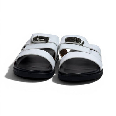 Hermès White Luxury Slide Sandals – Premium Designer Summer Slippers 🤍✨ - MASTERPIECE