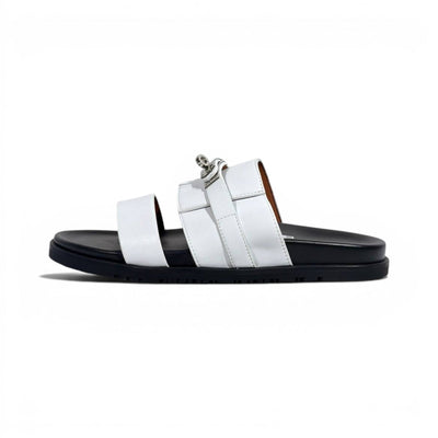 Hermès White Luxury Slide Sandals – Premium Designer Summer Slippers 🤍✨ - MASTERPIECE
