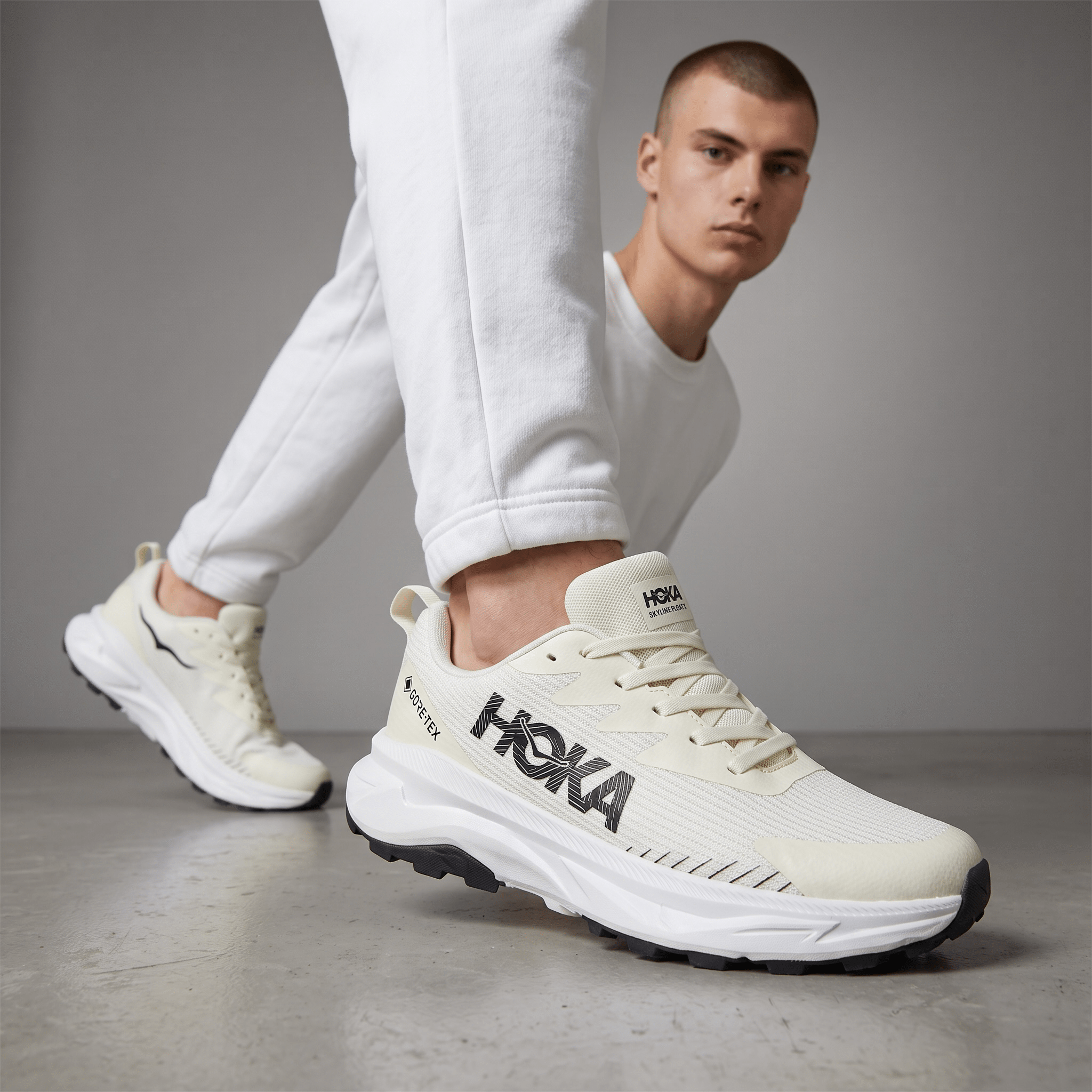 🤍 HOKA Skyline Float GTX Trail Running Shoes – White/Black - MASTERPIECE