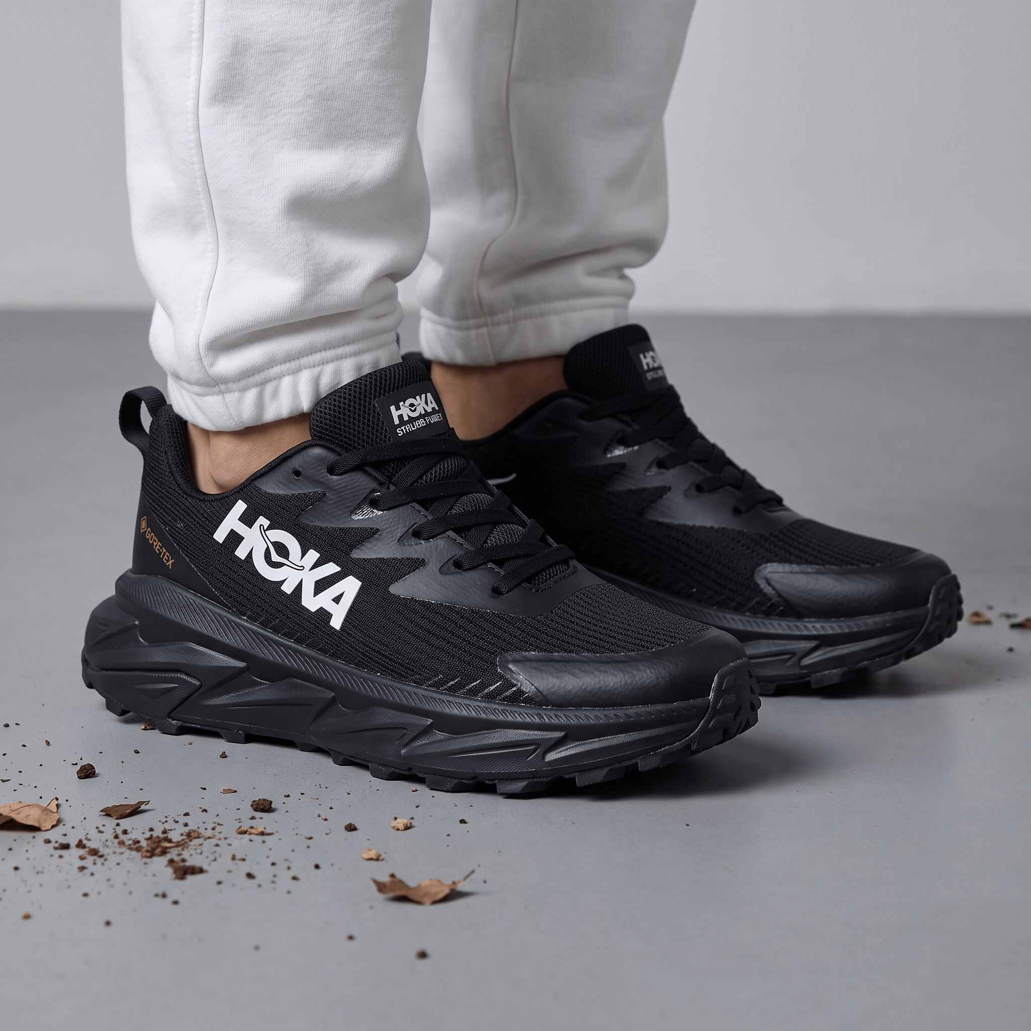 🖤 HOKA Stinson Evo GTX Trail Running Shoes – Triple Black big size - MASTERPIECE