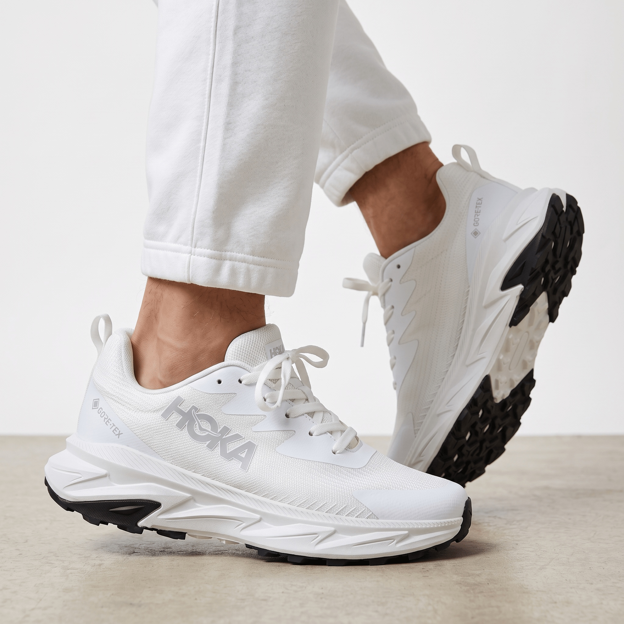 🤍 HOKA Stinson Evo GTX Trail Running Shoes – Triple White big size sneaker - MASTERPIECE