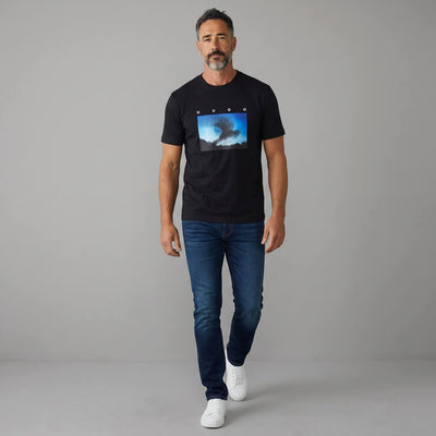 HUGO Abstract Graphic T-Shirt – Midnight Black 🌌🔥 - MASTERPIECE