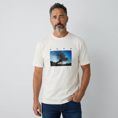 Hugo Abstract Graphic T-Shirt – Off White Edition 🎨✨ - MASTERPIECE