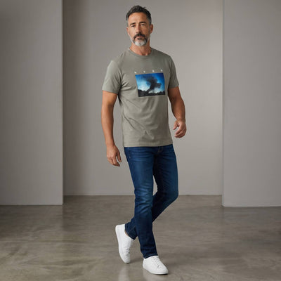 HUGO Abstract Graphic T-Shirt – Stone Grey 🌫️✨ - MASTERPIECE