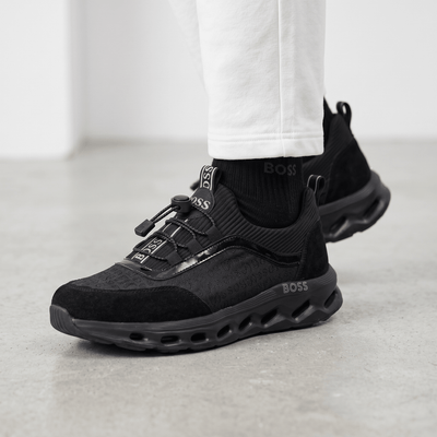 🖤 Hugo Boss All Black Luxury Runner Sneakers 👟⚡ - MASTERPIECE