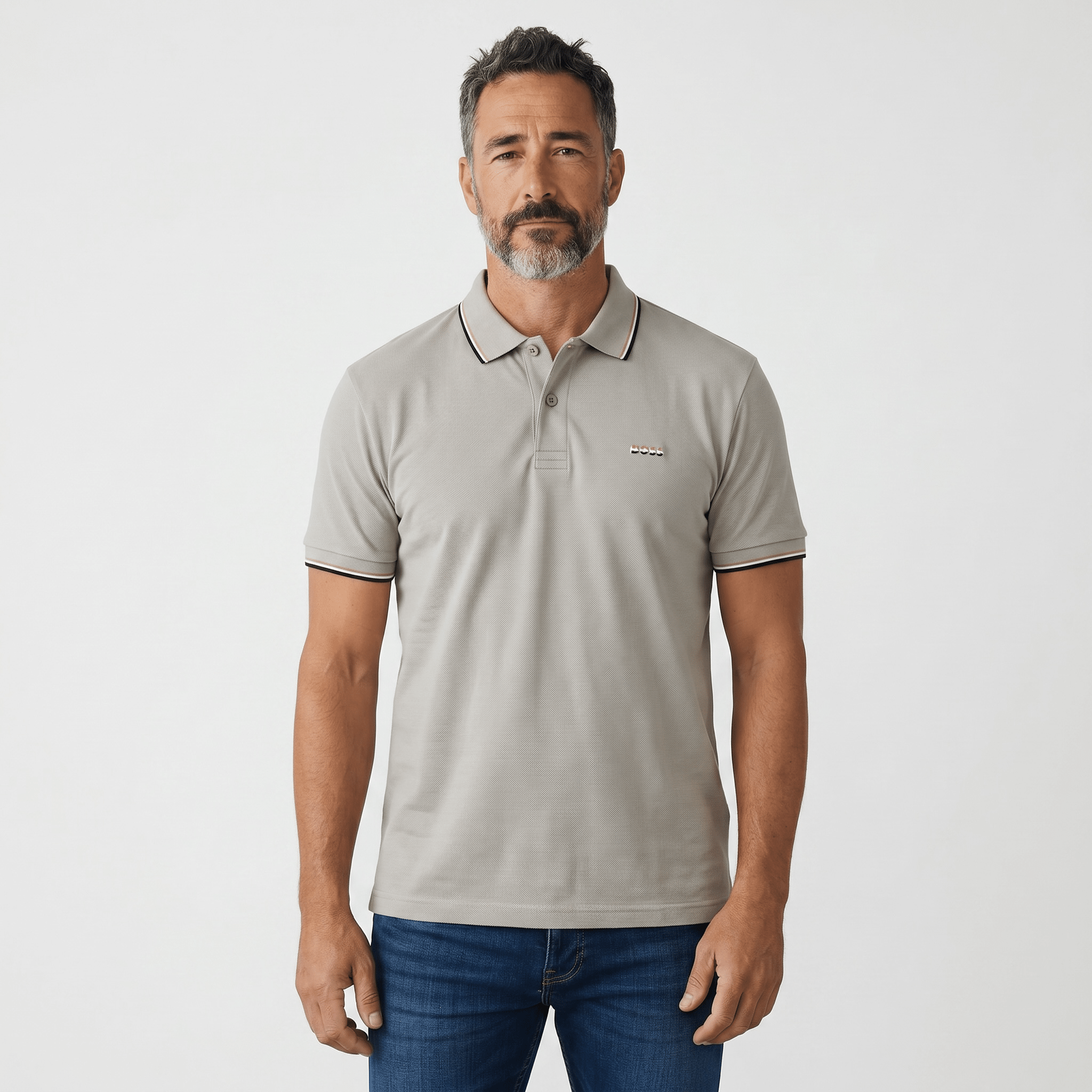 🤍✨ Hugo Boss Beige Luxury Polo Shirt – Timeless Smart Casual Essential 👔🔥 - MASTERPIECE