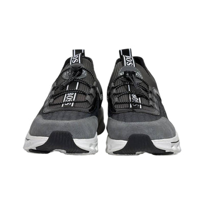 🩶🖤 Hugo Boss Grey & Black Luxury Runner Sneakers 👟⚡ - MASTERPIECE