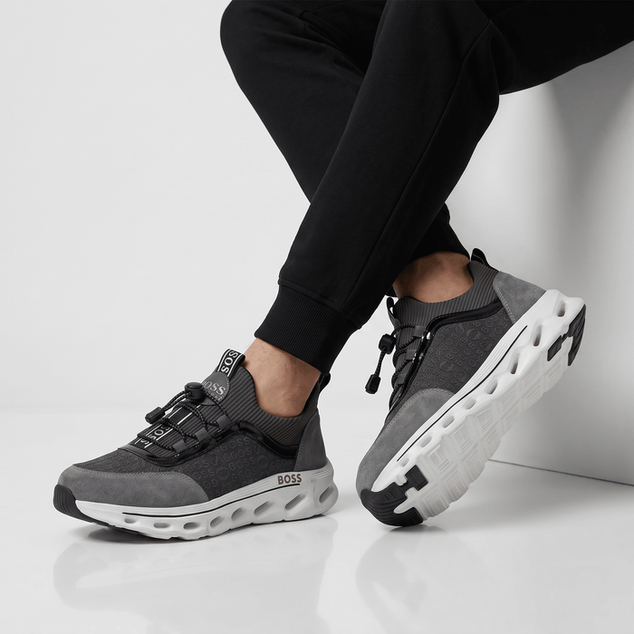 BOSS Runner Sneakers — Grey & Black