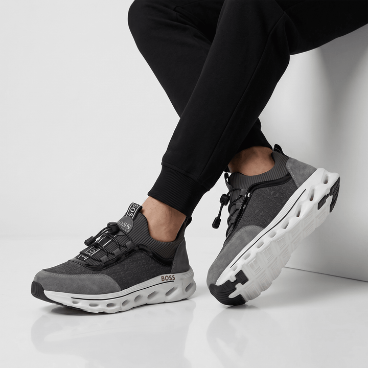 BOSS Runner Sneakers — Grey & Black