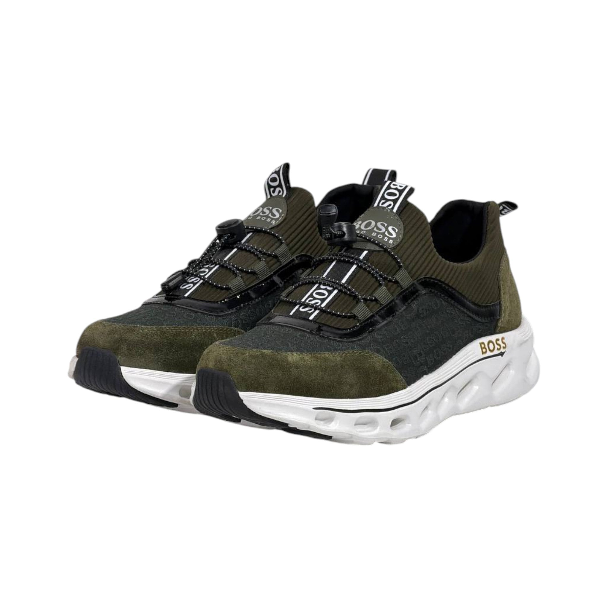 💚🖤 Hugo Boss Lightweight Slip-On Runner Sneakers 👟⚡ - MASTERPIECE
