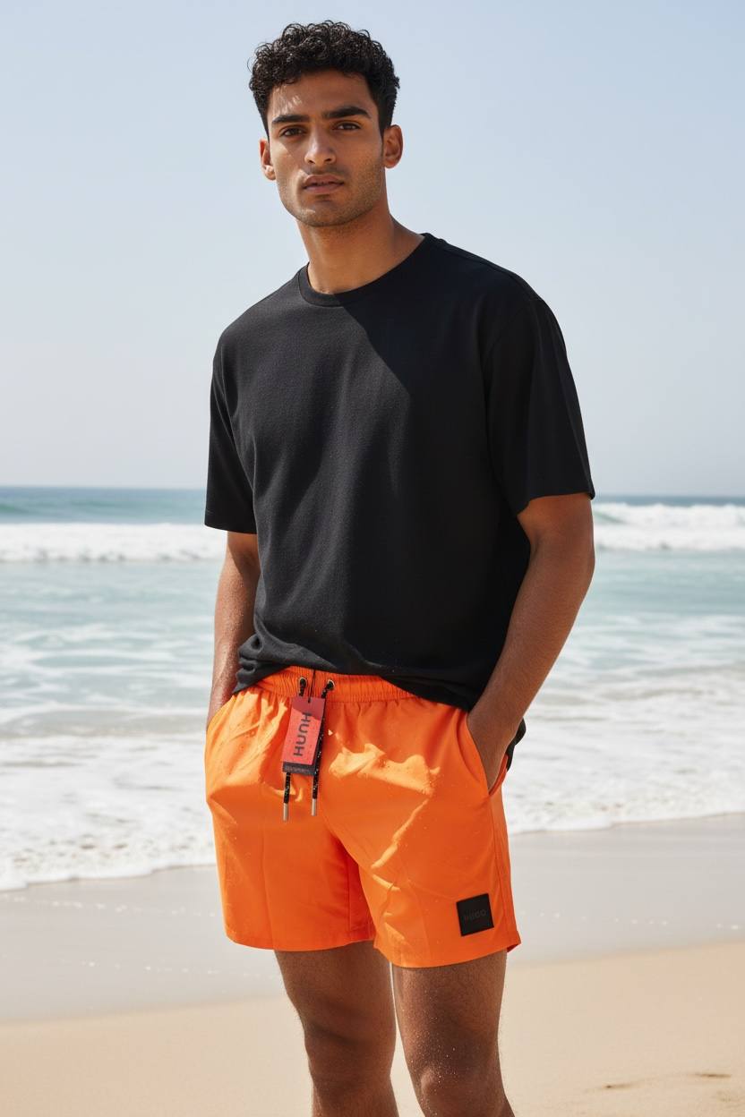 🍊 HUGO BOSS Orange Swim Shorts – Bold Minimal Luxury 🩳🔥 - MASTERPIECE
