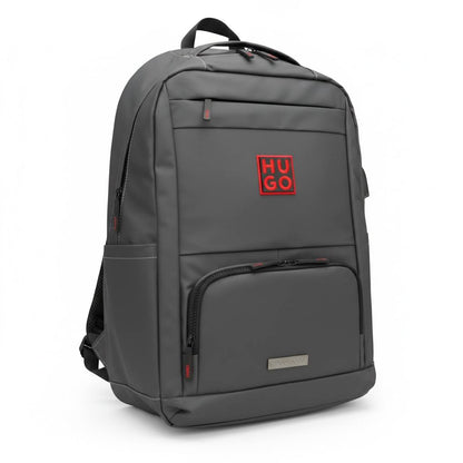 Hugo Boss Premium Grey Backpack – Stylish Laptop & Travel Backpack 🎒✨ - MASTERPIECE