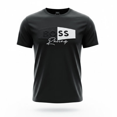 HUGO BOSS Racing Black Graphic T-Shirt 🖤🏁 Sport Luxe Edition - MASTERPIECE