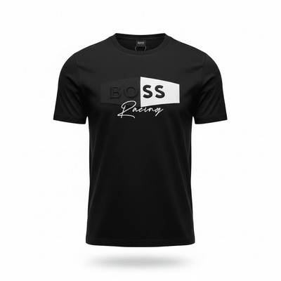 HUGO BOSS Racing Black Graphic T-Shirt 🖤🏁 Sport Luxe Edition - MASTERPIECE