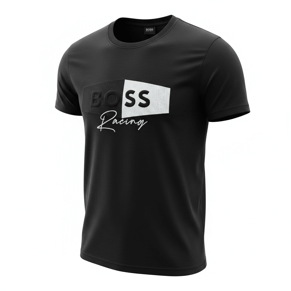 HUGO BOSS Racing Black Graphic T-Shirt 🖤🏁 Sport Luxe Edition - MASTERPIECE
