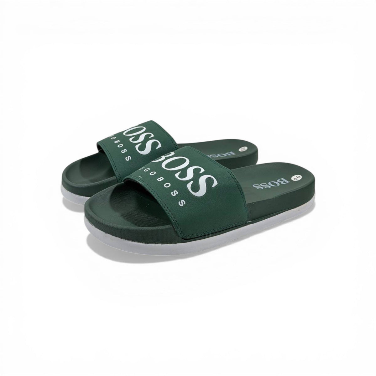 🟢🔥 Hugo Boss Slides – Forest Green Signature Edition 💎🩴 - MASTERPIECE